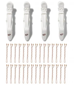 T3 Clip Kit with 4 Alligator Clips and 30 Rose Gold Bobby Pins
