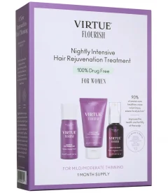 VIRTUE Flourish Nightly Intensive Hair Rejuvenation Treatment Kit - Trial Size 3 piece