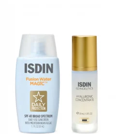 ISDIN Fusion Water Magic SPF40 50ml & ISDIN Isdinceutics Hyaluronic Concentrate Hydrating Serum Duo ($153 Value)