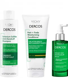 Vichy Dercos Anti-Dandruff Routine with Hydrating Scalp Treatment Serum (Worth $88.97)