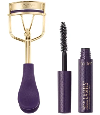 tarte Picture Perfect Eyelash Curler & Deluxe Lights Camera Lashes Volumizing Mascara 2 piece